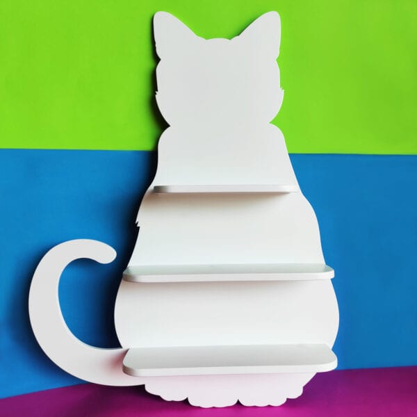 Etagère en Bois “Chat Blanche” - Divine Vibes