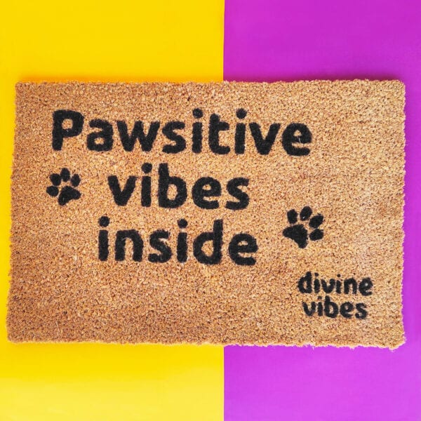 Χαλάκι Εισόδου “Imperial” (Ποδόμακτρο) “Pawsitive Vibes Inside” - Divine Vibes